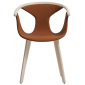 Кресло деревянное с обивкой PEDRALI Fox ясень, ткань беленый ясень, коричневый Фото 1