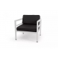 Кресло металлическое с подушкой 4SIS Эстелья алюминий, ткань белый Фото 2