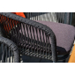 Кресло плетеное с подушкой 4SIS Марсель алюминий, роуп, ткань темно-серый Фото 10