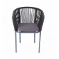 Кресло плетеное с подушкой 4SIS Марсель алюминий, роуп, ткань темно-серый Фото 2