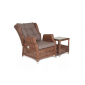 Кресло плетеное раскладное 4SIS Форио алюминий, искусственный ротанг, ткань коричневый Фото 7