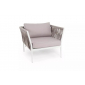 Кресло плетеное 4SIS Касабланка алюминий, роуп, ткань светло-серый Фото 2