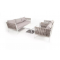 Комплект плетеной лаунж мебели 4SIS Касабланка алюминий, роуп, ткань серо-коричневый Фото 3
