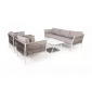 Комплект плетеной лаунж мебели 4SIS Касабланка алюминий, роуп, ткань серо-коричневый Фото 5