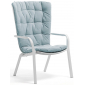 Лаунж-кресло пластиковое с подушкой Nardi Folio стеклопластик, акрил белый, голубой Фото 1