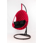 Кресло подвесное плетеное Pride Design Валио Гламур сталь, микровелюр красный Фото 4