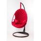 Кресло подвесное плетеное Pride Design Валио Гламур сталь, микровелюр красный Фото 5
