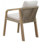 Кресло деревянное с подушками Tagliamento Rimini KD акация, роуп, олефин натуральный, бежевый Фото 2