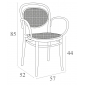 Кресло пластиковое Siesta Contract Marcel XL стеклопластик марсала Фото 2