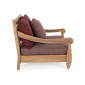Кресло деревянное с подушками Garden Relax Bali тик, олефин натуральный, винный Фото 3
