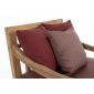Кресло деревянное с подушками Garden Relax Bali тик, олефин натуральный, винный Фото 9