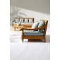 Кресло деревянное с подушками Garden Relax Bali тик, олефин натуральный, светло-зеленый Фото 4
