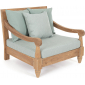 Кресло деревянное с подушками Garden Relax Bali тик, олефин натуральный, светло-зеленый Фото 1