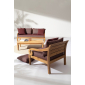 Кресло деревянное с подушками Garden Relax Karuba тик, олефин натуральный, винный Фото 5