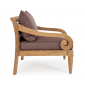 Кресло деревянное с подушками Garden Relax Karuba тик, олефин натуральный, винный Фото 3