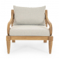 Кресло деревянное с подушками Garden Relax Karuba тик, олефин натуральный, бежевый Фото 2