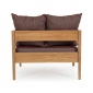 Кресло деревянное с подушками Garden Relax Kobo тик, олефин натуральный, винный Фото 4