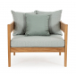 Кресло деревянное с подушками Garden Relax Kobo тик, олефин натуральный, светло-зеленый Фото 2