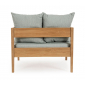 Кресло деревянное с подушками Garden Relax Kobo тик, олефин натуральный, светло-зеленый Фото 3
