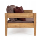 Диван деревянный с подушками Garden Relax Kobo тик, олефин натуральный, винный Фото 4