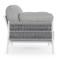 Кресло плетеное с подушками Garden Relax Pardis алюминий, роуп, олефин белый, серый Фото 3