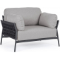 Кресло плетеное с подушками Garden Relax Pardis алюминий, роуп, олефин антрацит, серый Фото 1