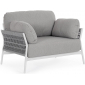 Кресло плетеное с подушками Garden Relax Pardis алюминий, роуп, олефин белый, серый Фото 1