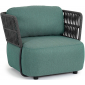 Кресло плетеное с подушками Garden Relax Palmer алюминий, роуп, акрил антрацит, зеленый Фото 1