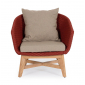 Кресло плетеное с подушкой Garden Relax Coachella тик, роуп, олефин натуральный, алый Фото 3