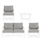 Комплект лаунж мебели Garden Relax Sirenus алюминий, текстилен, олефин белый, серый Фото 4