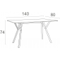 Стол пластиковый Siesta Contract Max Table 140 пластик, HPL белый Фото 2