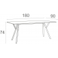 Стол пластиковый Siesta Contract Max Table 180 пластик, HPL белый Фото 2