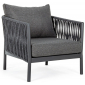 Кресло плетеное с подушкой Garden Relax Florencia алюминий, роуп, олефин антрацит Фото 1