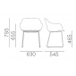 Кресло пластиковое на полозьях PEDRALI Babila XL RG сталь, переработанный полипропилен серый Фото 2