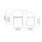 Кресло на полозьях с обивкой PEDRALI Babila XL сталь, полипропилен, ткань, пенополиуретан Фото 2