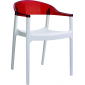 Кресло пластиковое Siesta Contract Carmen стеклопластик, поликарбонат белый, красный Фото 1