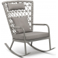Кресло-качалка плетеное с подушкой SNOC Muse алюминий, роуп, ткань серебристый Фото 1