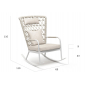 Кресло-качалка плетеное с подушкой SNOC Muse алюминий, роуп, ткань кокос Фото 2