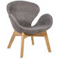 Кресло с обивкой Beon Swan Wood Legs (Arne Jacobsen) A062 дерево, кашемир натуральный, серый Фото 1
