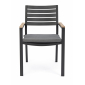 Кресло металлическое с подушкой Garden Relax Belmar алюминий, ткань антрацит, коричневый Фото 3