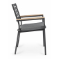 Кресло металлическое с подушкой Garden Relax Belmar алюминий, ткань антрацит, коричневый Фото 6