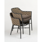 Кресло плетеное с подушками Tagliamento Torino алюминий, роуп, акрил антрацит, темно-серый Фото 3