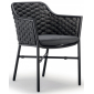 Кресло плетеное с подушками Tagliamento Torino алюминий, роуп, акрил антрацит, темно-серый Фото 5