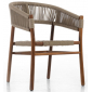 Кресло деревянное плетеное WArt Monaco ироко, роуп Фото 2