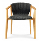 Кресло деревянное плетеное Ethimo Knit тик, роуп тик, серый Фото 4