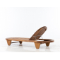 Шезлонг-лежак деревянный с матрасом WArt Spain ироко, ткань Etisilk Фото 7