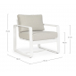 Кресло металлическое с подушками Garden Relax Merrigan алюминий, олефин белый, бежевый Фото 2