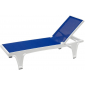 Шезлонг-лежак пластиковый Scab Design Tahiti технополимер, текстилен белый, синий Фото 1