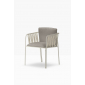 Кресло плетеное с подушками PEDRALI Nari сталь, роуп, ткань бежевый, светло-серый Фото 4