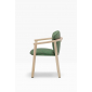 Кресло деревянное с подушкой PEDRALI Lamorisse Wood ясень, ткань беленый ясень, зеленый Фото 4